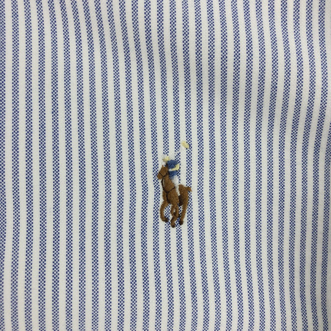 Ralph Lauren Classic Fit Long Sleeve Button Down Striped Shirt, Men's Size L cotton Blue type light blue Vintage Second Hand