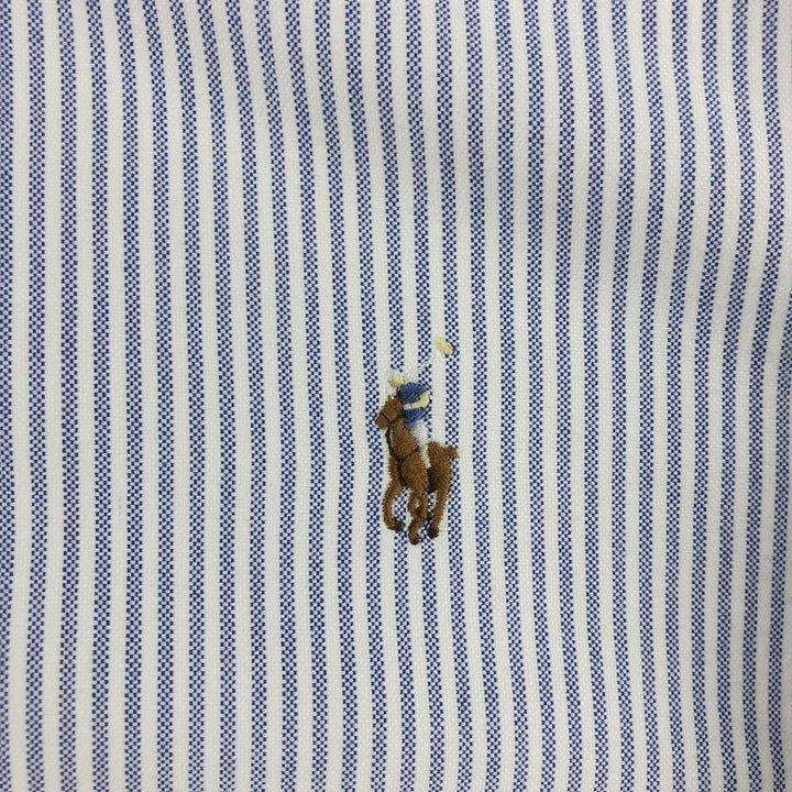 Ralph Lauren Classic Fit Long Sleeve Button Down Striped Shirt, Men's Size L cotton Blue type light blue Vintage Second Hand