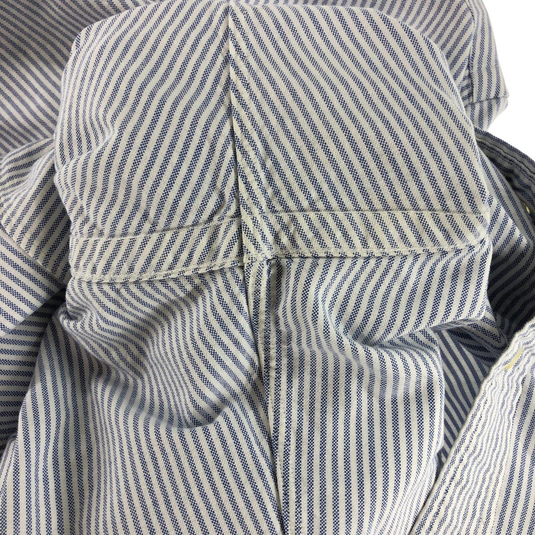Ralph Lauren Classic Fit Long Sleeve Button Down Striped Shirt, Men's Size L cotton Blue type light blue Vintage Second Hand