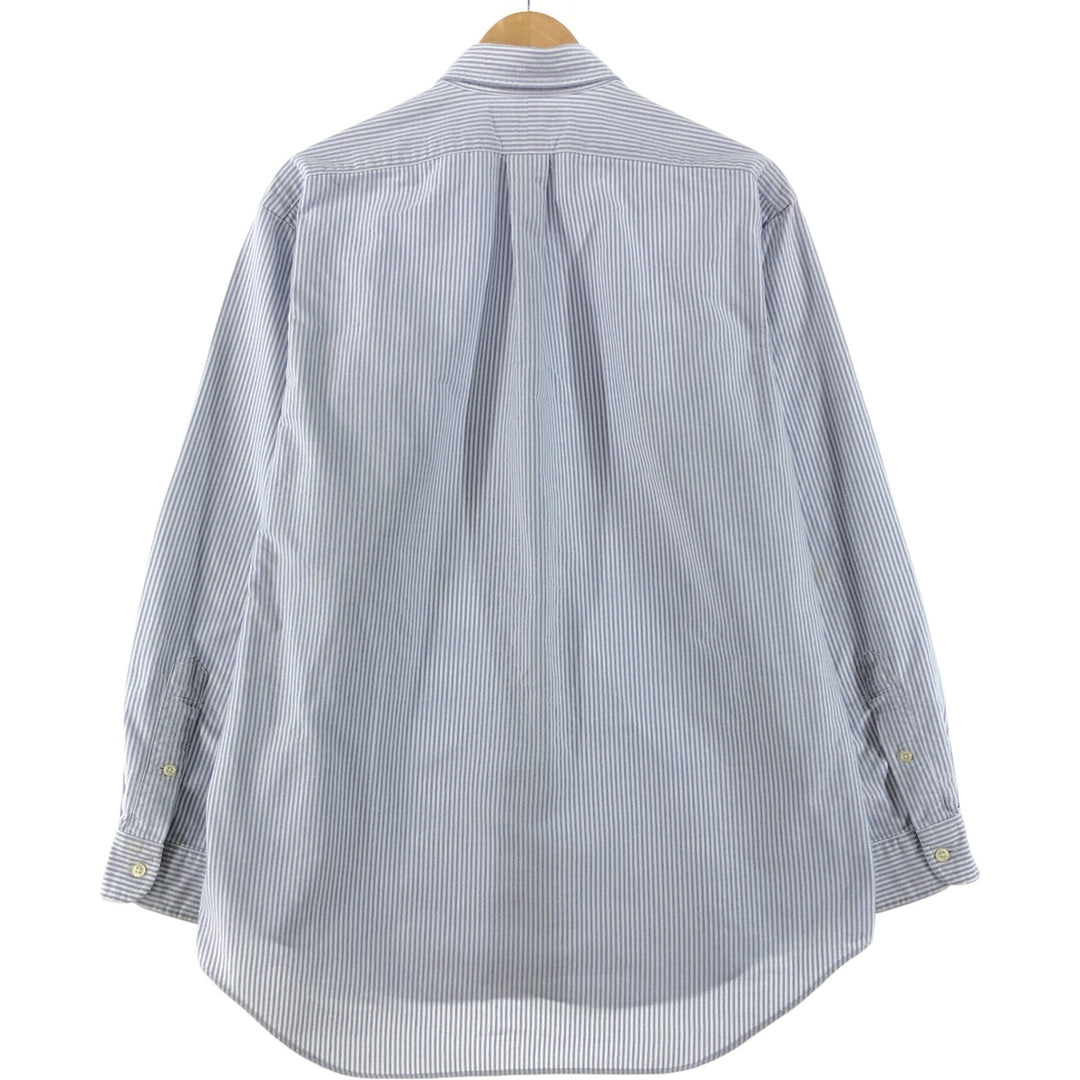Ralph Lauren BLAKE long sleeve button down striped shirt, men's size M cotton Blue type light blue Vintage Second Hand