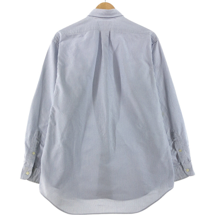 Ralph Lauren BLAKE long sleeve button down striped shirt, men's size M cotton Blue type light blue Vintage Second Hand