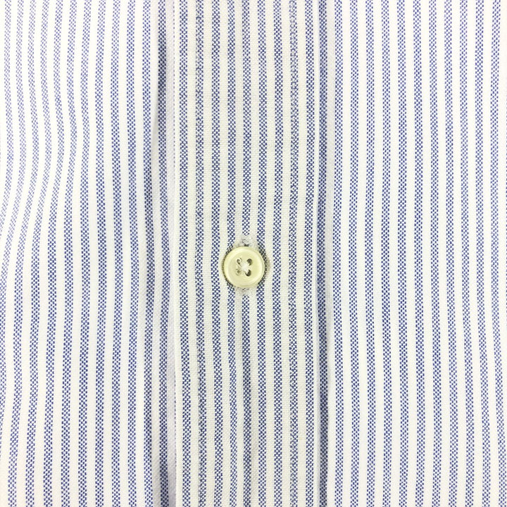 Ralph Lauren BLAKE long sleeve button down striped shirt, men's size M cotton Blue type light blue Vintage Second Hand