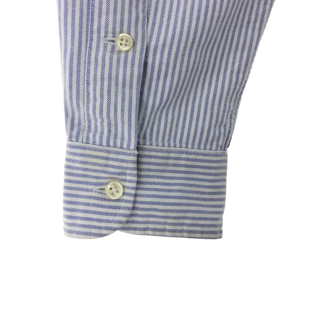 Ralph Lauren BLAKE long sleeve button down striped shirt, men's size M cotton Blue type light blue Vintage Second Hand