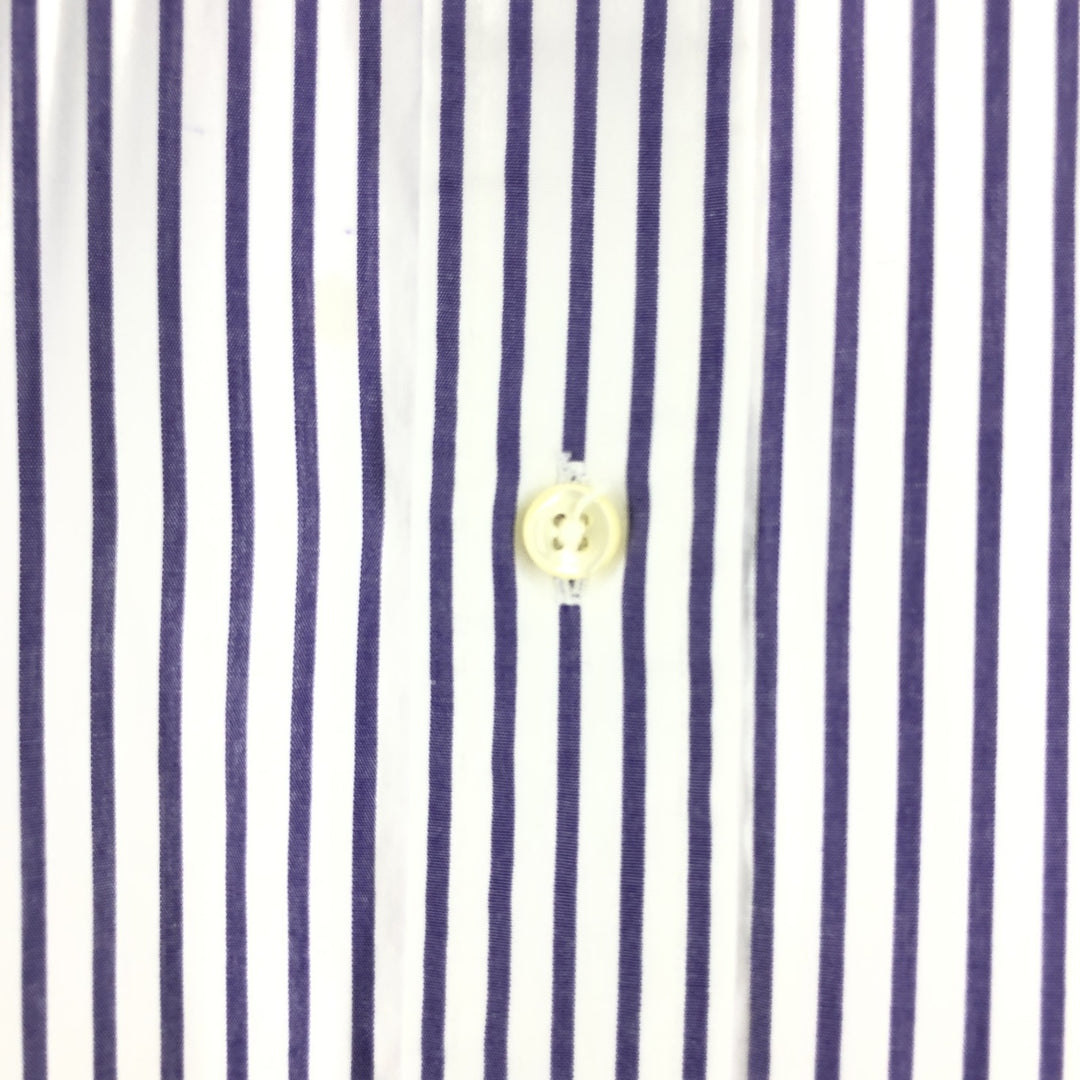 Ralph Lauren YARMOUTH Long Sleeve Button-Down Striped Shirt, Men's XL cotton purple type Vintage Second Hand