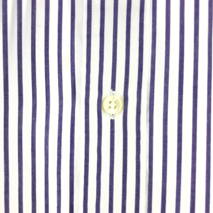 Ralph Lauren YARMOUTH Long Sleeve Button-Down Striped Shirt, Men's XL cotton purple type Vintage Second Hand