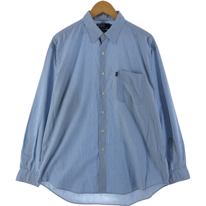 Ralph Lauren CRANE Long Sleeve Cotton Striped Shirt Men's Size L cotton Blue type light blue Vintage Second Hand