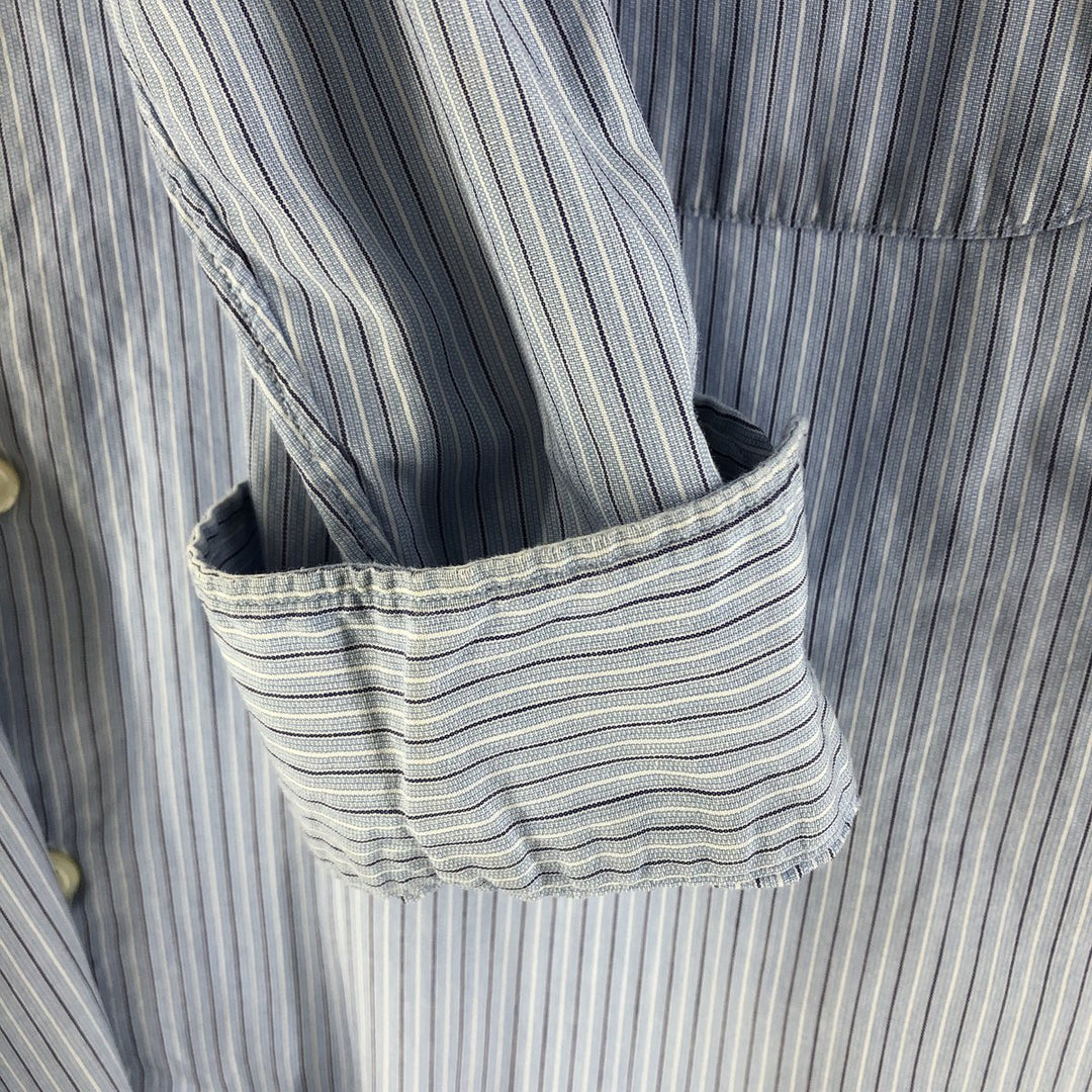 Ralph Lauren CRANE Long Sleeve Cotton Striped Shirt Men's Size L cotton Blue type light blue Vintage Second Hand
