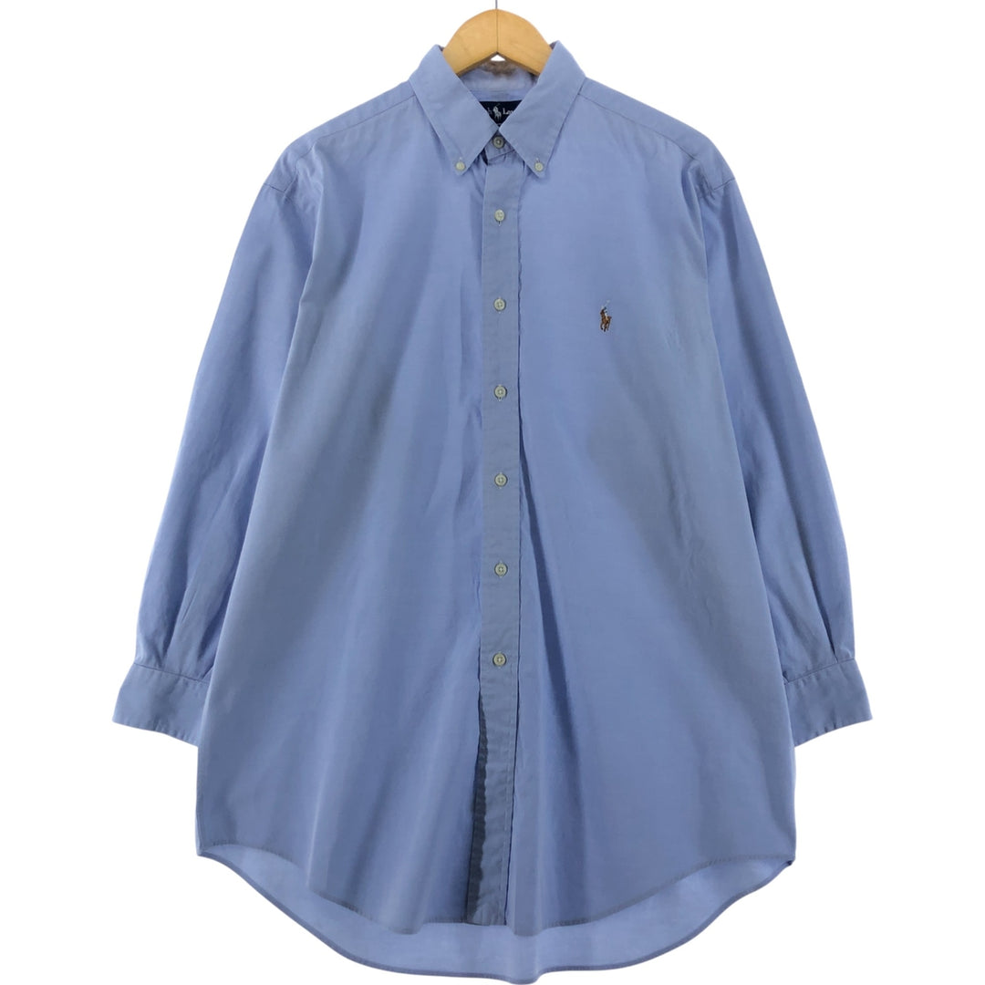 Ralph Lauren YARMOUTH long sleeve button down shirt, men's size L cotton Blue type light blue Vintage Second Hand