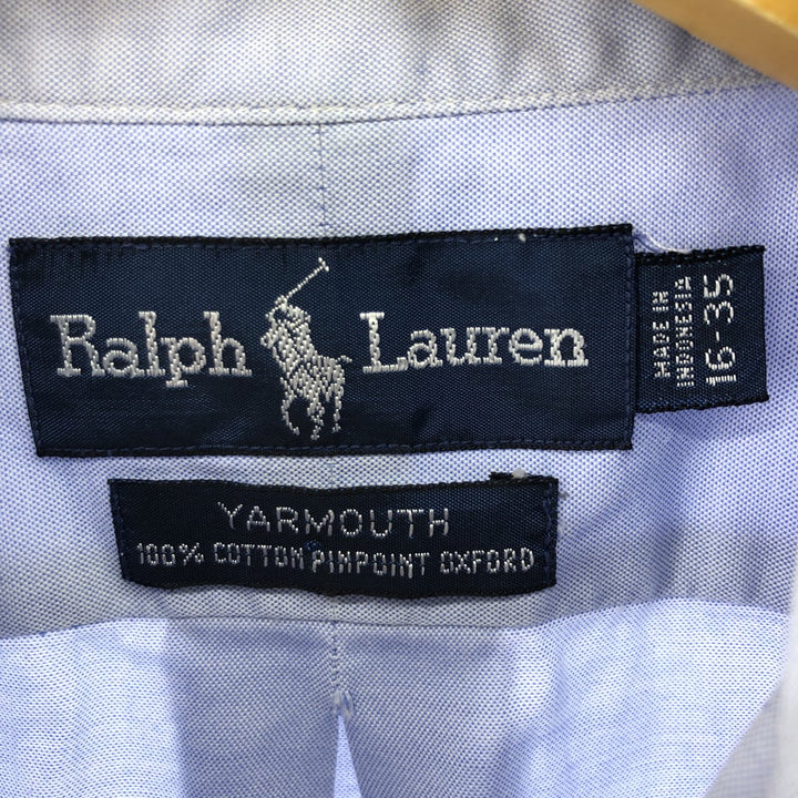 Ralph Lauren YARMOUTH long sleeve button down shirt, men's size L cotton Blue type light blue Vintage Second Hand