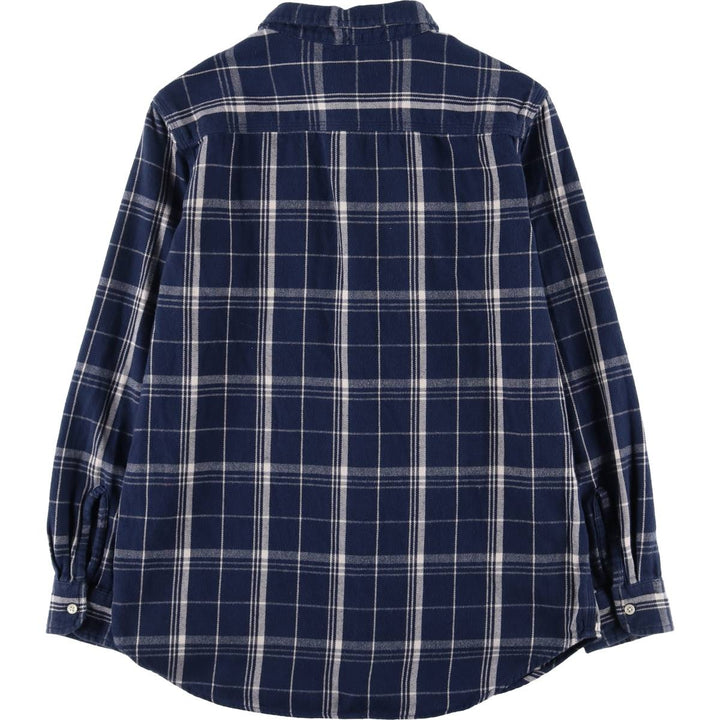 Ralph Lauren POLO by Ralph Lauren Long Sleeve Cotton Check Shirt Women's XL cotton navy blue type Vintage Second Hand