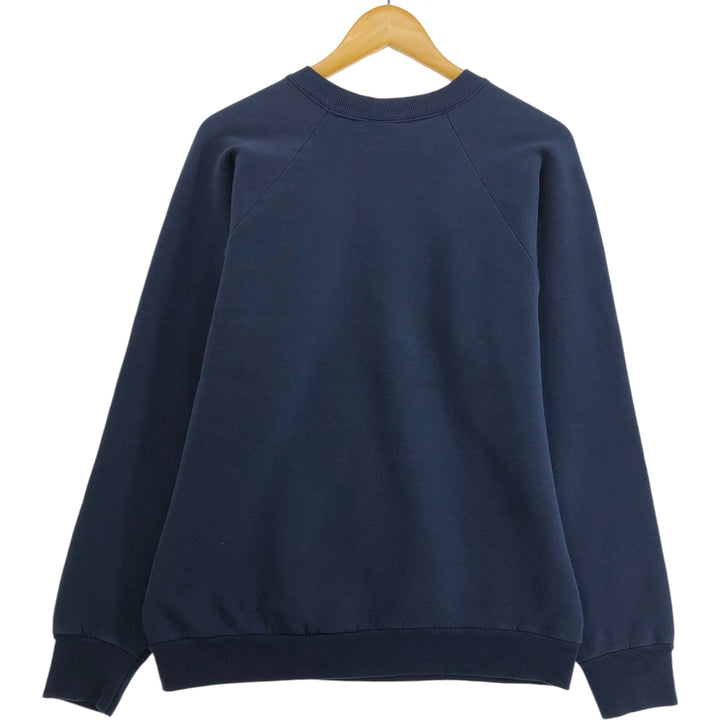 80'S Fruit of the Loom Plain Blank Sweatshirt, Made in USA, Men's Size L, Vintage cotton navy blue type Vintage Second Hand