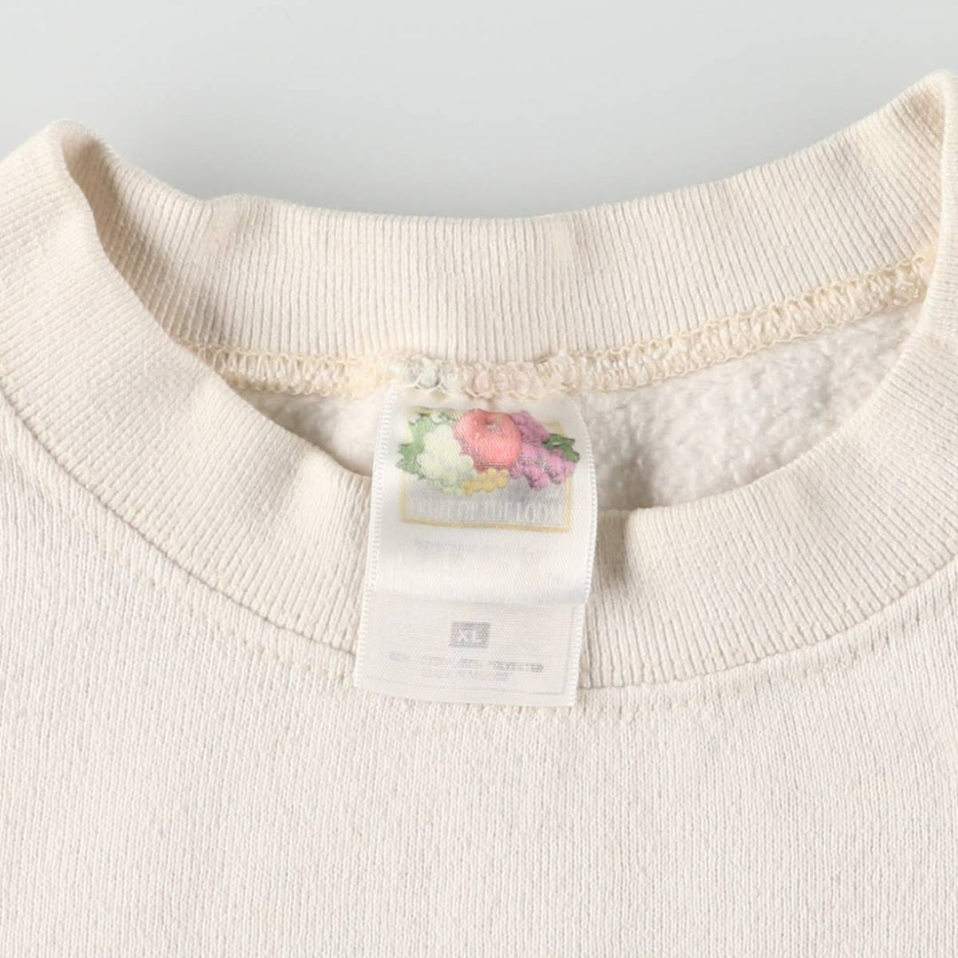 90'S Fruit of the Loom Animal Sweatshirt, Men's XL Size Vintage cotton white type Vintage Second Hand