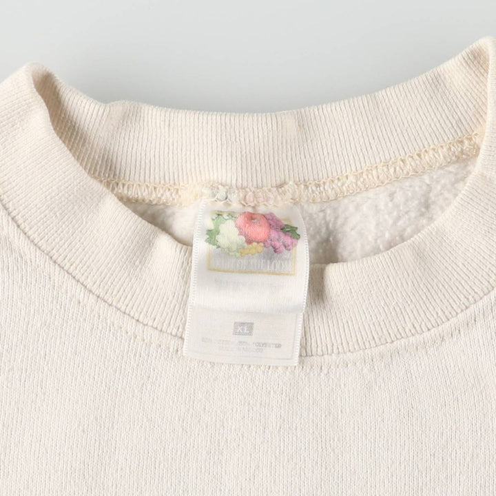 90'S Fruit of the Loom Animal Sweatshirt, Men's XL Size Vintage cotton white type Vintage Second Hand