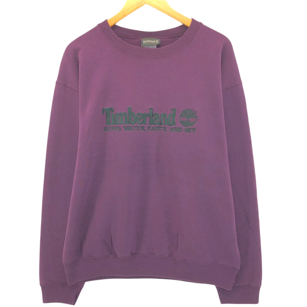 90'S Timberland WEATHERGEAR Logo Sweatshirt, Made in USA, Men's XL, Vintage cotton wine-red Vintage Second Hand