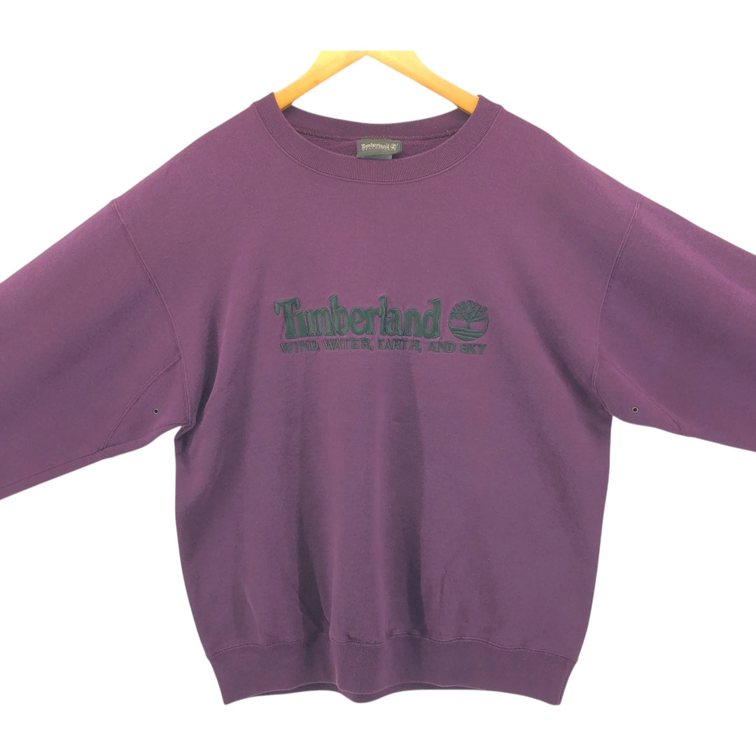 90'S Timberland WEATHERGEAR Logo Sweatshirt, Made in USA, Men's XL, Vintage cotton wine-red Vintage Second Hand