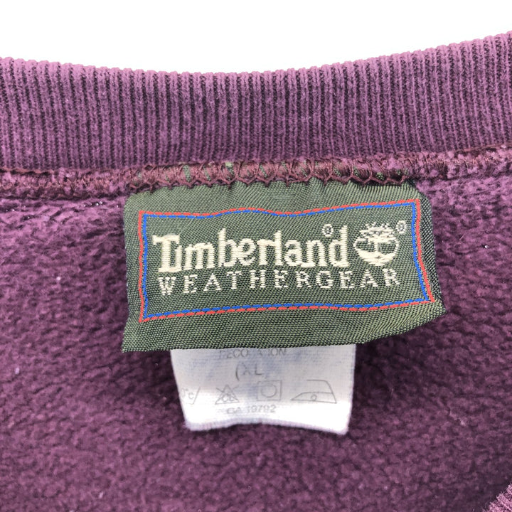 90'S Timberland WEATHERGEAR Logo Sweatshirt, Made in USA, Men's XL, Vintage cotton wine-red Vintage Second Hand