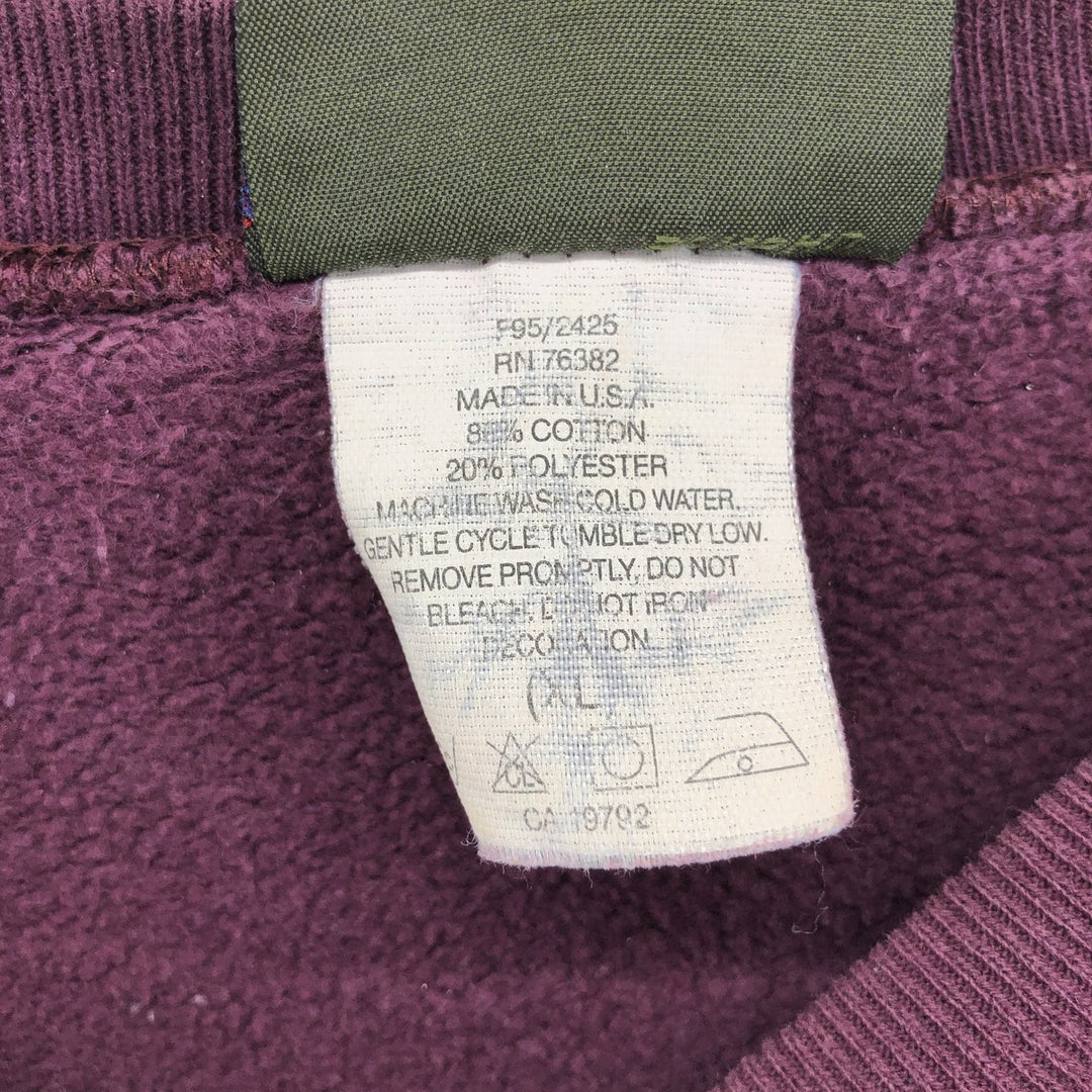 90'S Timberland WEATHERGEAR Logo Sweatshirt, Made in USA, Men's XL, Vintage cotton wine-red Vintage Second Hand