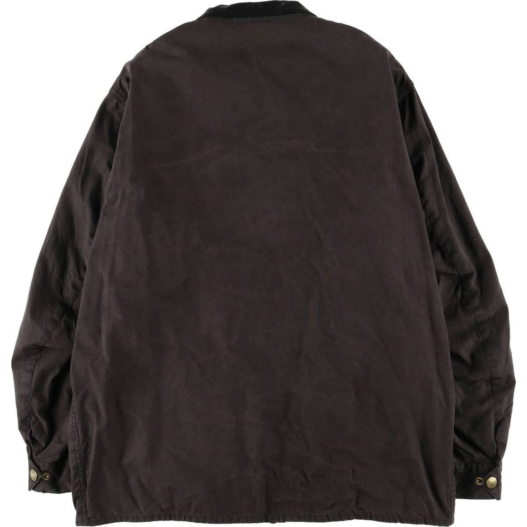 90'S Barbour Beacon Jacket Badge Waxed Cotton Oiled Jacket Made in the UK C44 Men's L size cotton black type Vintage Second Hand