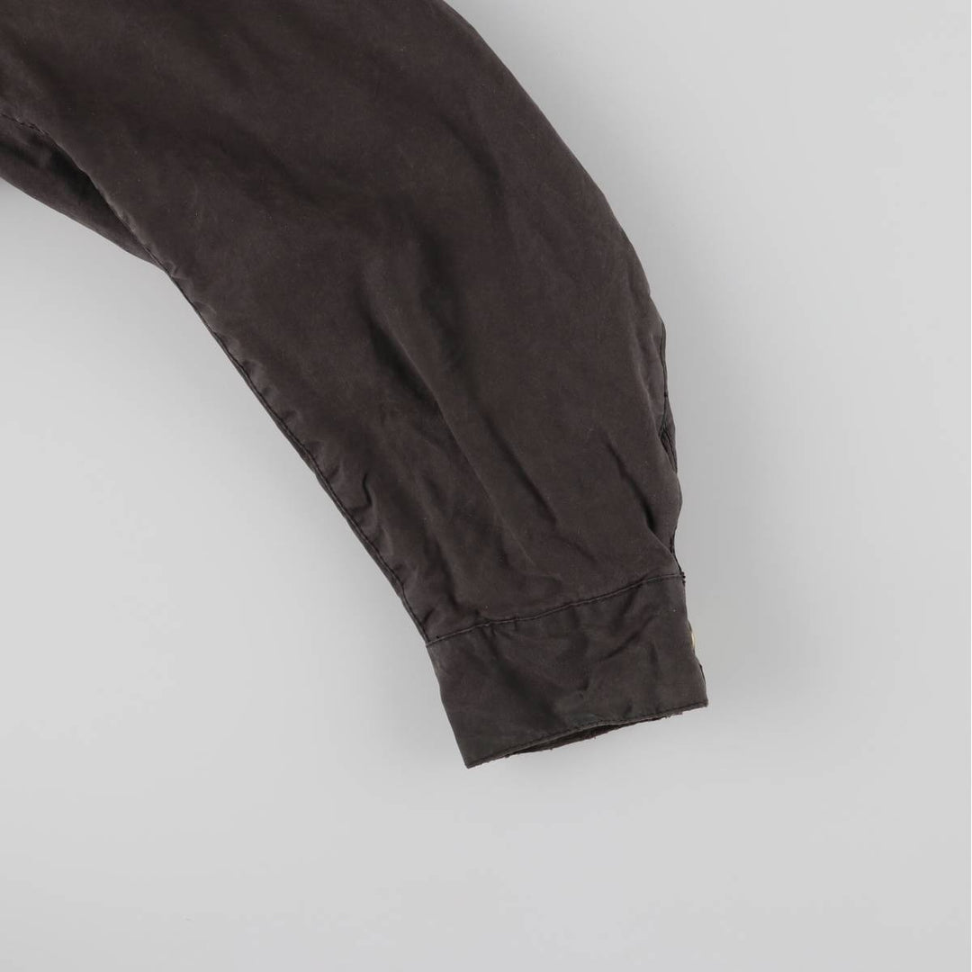 90'S Barbour Beacon Jacket Badge Waxed Cotton Oiled Jacket Made in the UK C44 Men's L size cotton black type Vintage Second Hand