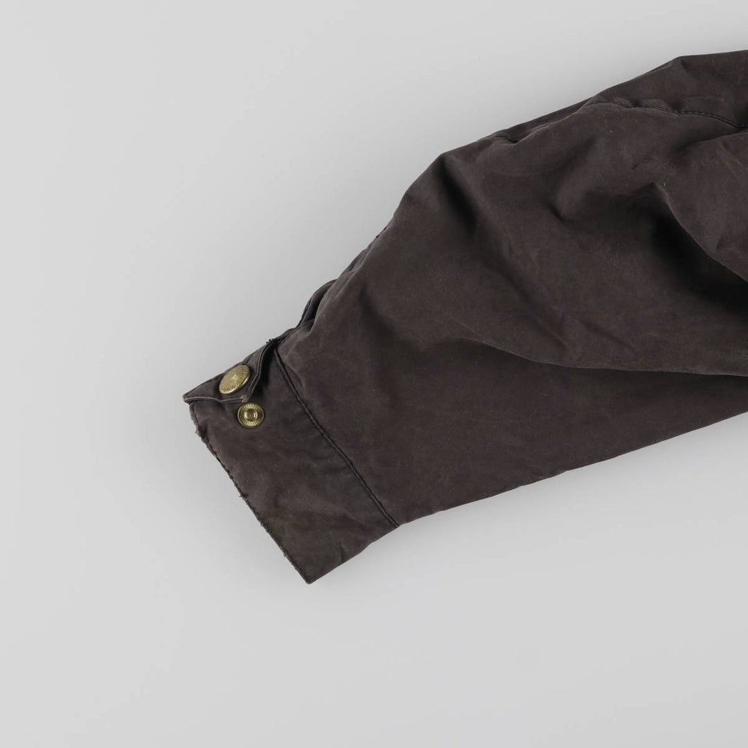 90'S Barbour Beacon Jacket Badge Waxed Cotton Oiled Jacket Made in the UK C44 Men's L size cotton black type Vintage Second Hand