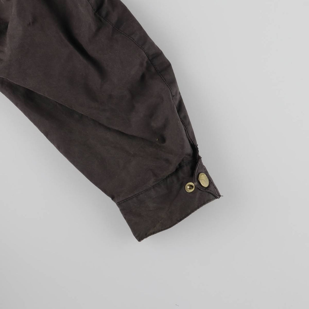 90'S Barbour Beacon Jacket Badge Waxed Cotton Oiled Jacket Made in the UK C44 Men's L size cotton black type Vintage Second Hand