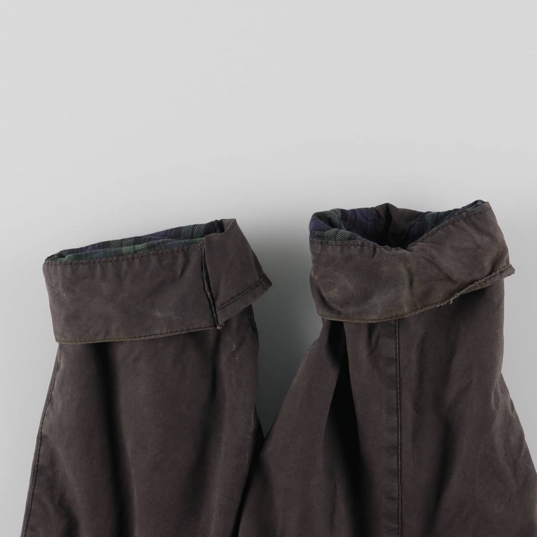 90'S Barbour Beacon Jacket Badge Waxed Cotton Oiled Jacket Made in the UK C44 Men's L size cotton black type Vintage Second Hand