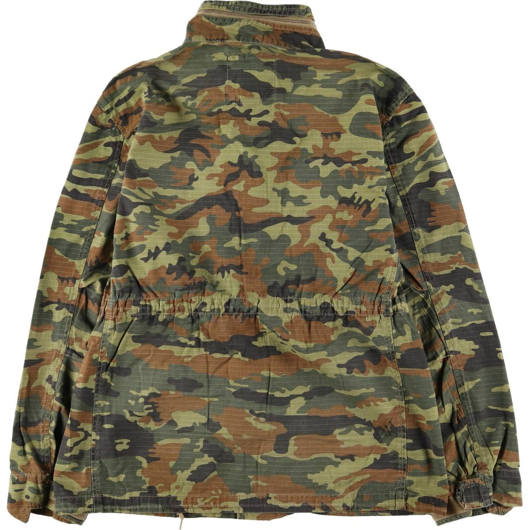 STUSSY Camouflage Pattern Military Jacket, Men's M size cotton Khaki type sage green Vintage Second Hand