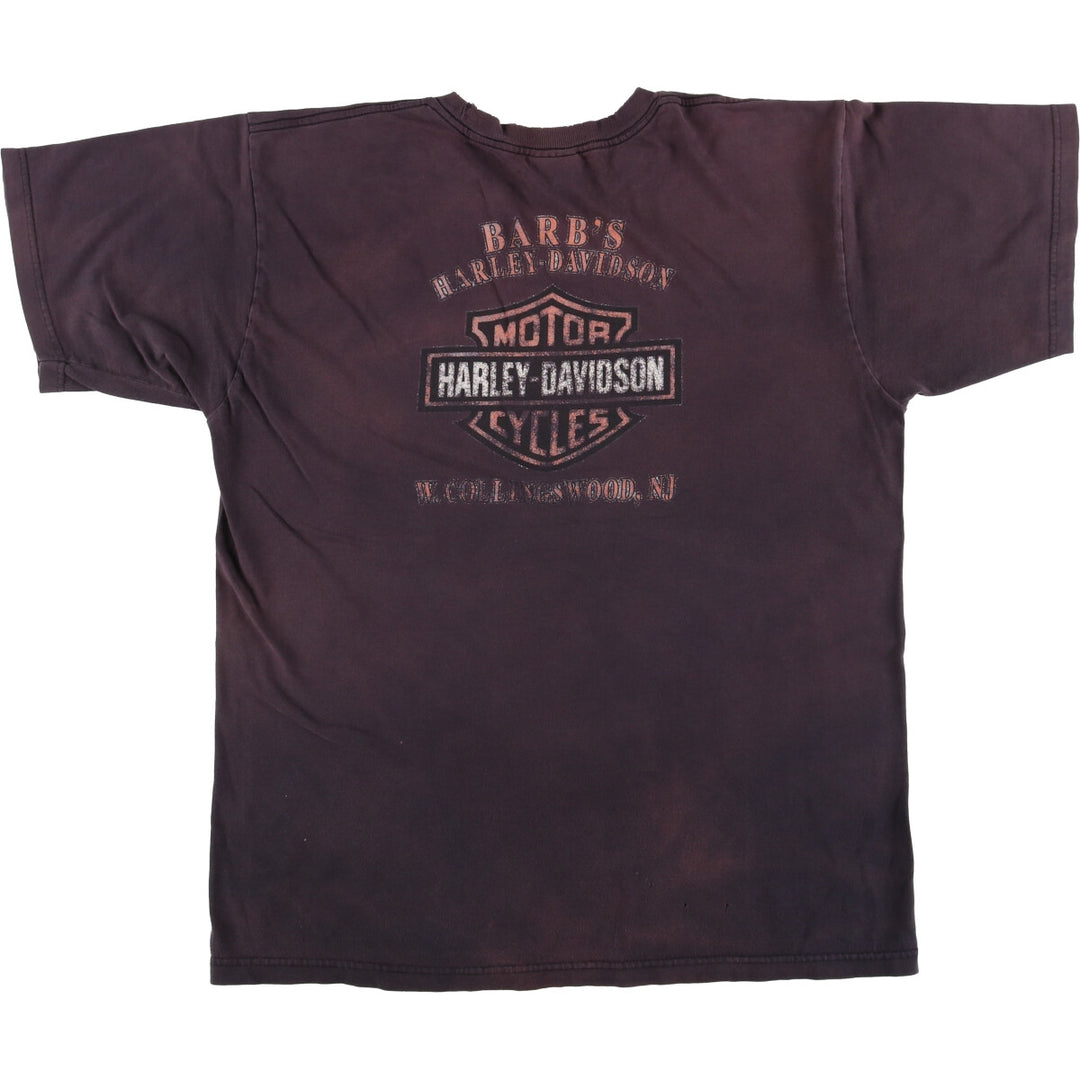 Harley-Davidson Eagle Pattern Motorcycle Bike T-shirt Made in USA Men's XL cotton black type Vintage Second Hand