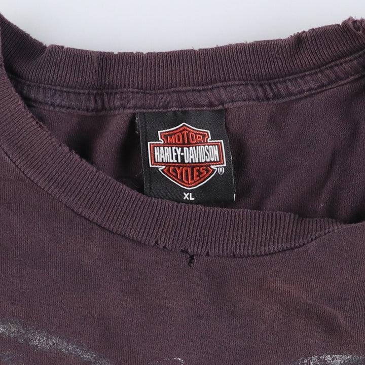 Harley-Davidson Eagle Pattern Motorcycle Bike T-shirt Made in USA Men's XL cotton black type Vintage Second Hand