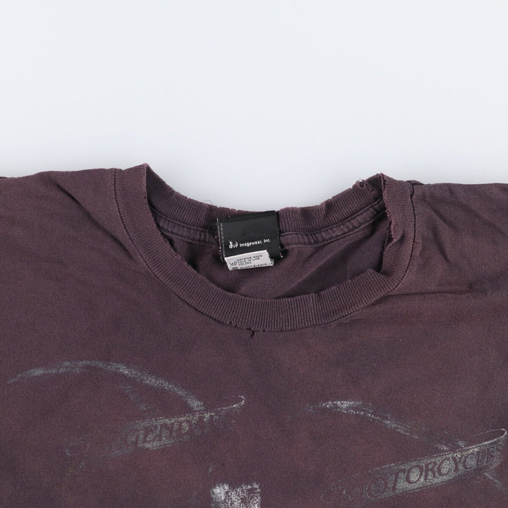 Harley-Davidson Eagle Pattern Motorcycle Bike T-shirt Made in USA Men's XL cotton black type Vintage Second Hand