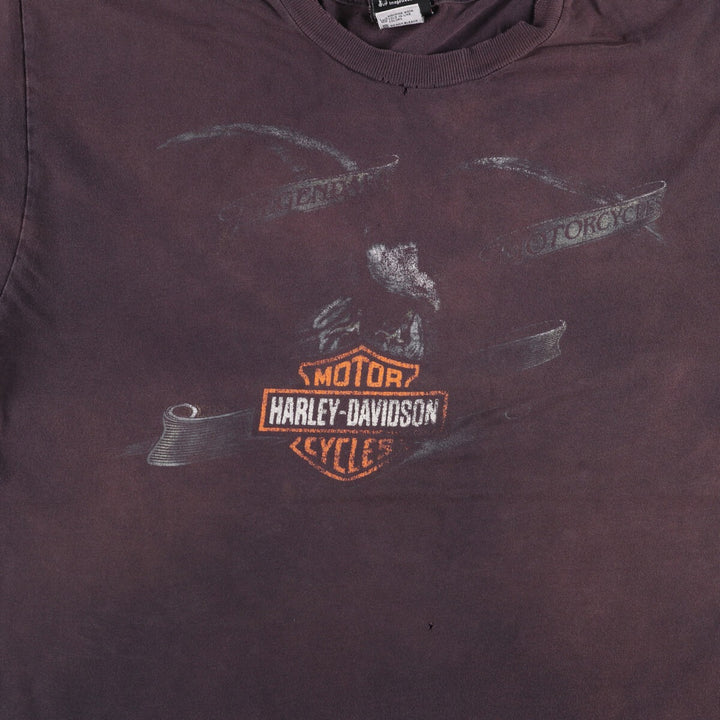 Harley-Davidson Eagle Pattern Motorcycle Bike T-shirt Made in USA Men's XL cotton black type Vintage Second Hand