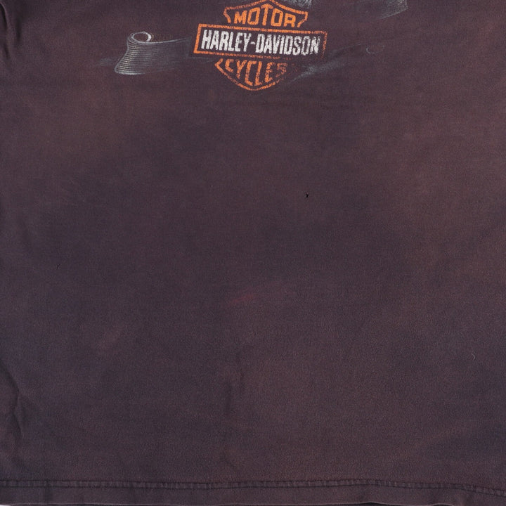 Harley-Davidson Eagle Pattern Motorcycle Bike T-shirt Made in USA Men's XL cotton black type Vintage Second Hand