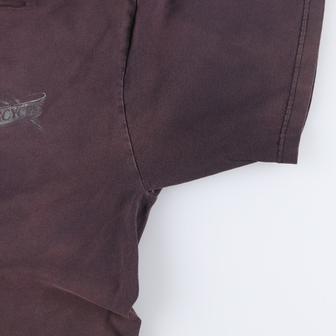 Harley-Davidson Eagle Pattern Motorcycle Bike T-shirt Made in USA Men's XL cotton black type Vintage Second Hand