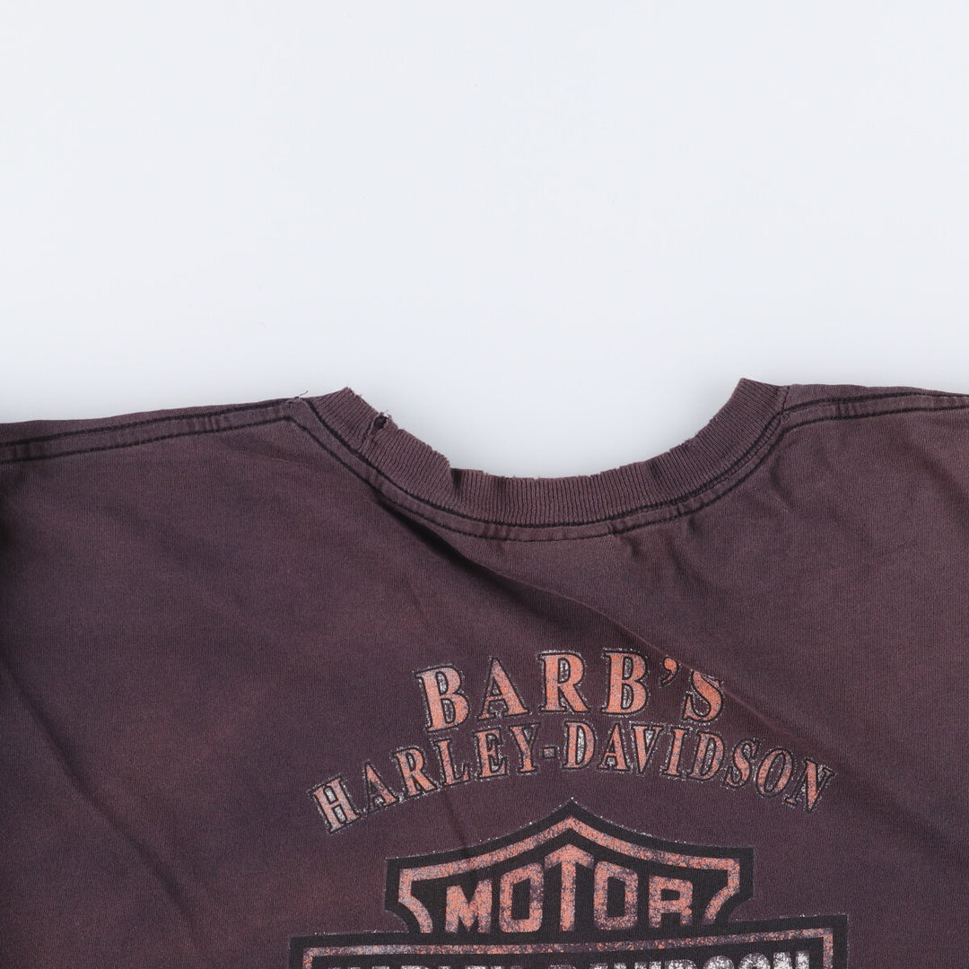 Harley-Davidson Eagle Pattern Motorcycle Bike T-shirt Made in USA Men's XL cotton black type Vintage Second Hand