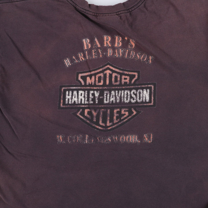 Harley-Davidson Eagle Pattern Motorcycle Bike T-shirt Made in USA Men's XL cotton black type Vintage Second Hand