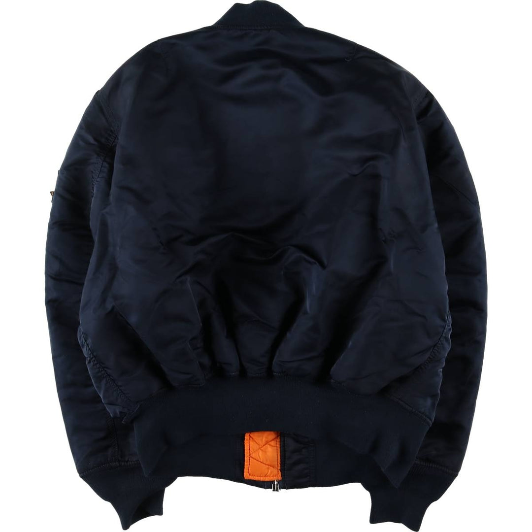 Civilian Alpha ALPHA MA-1 type military flight jacket, men's XL equivalent Nylon navy blue type Vintage Second Hand