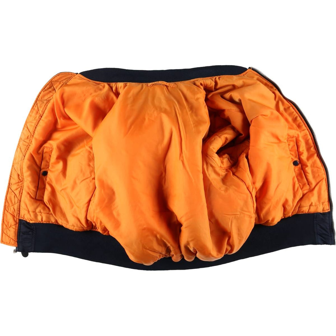 Civilian Alpha ALPHA MA-1 type military flight jacket, men's XL equivalent Nylon navy blue type Vintage Second Hand