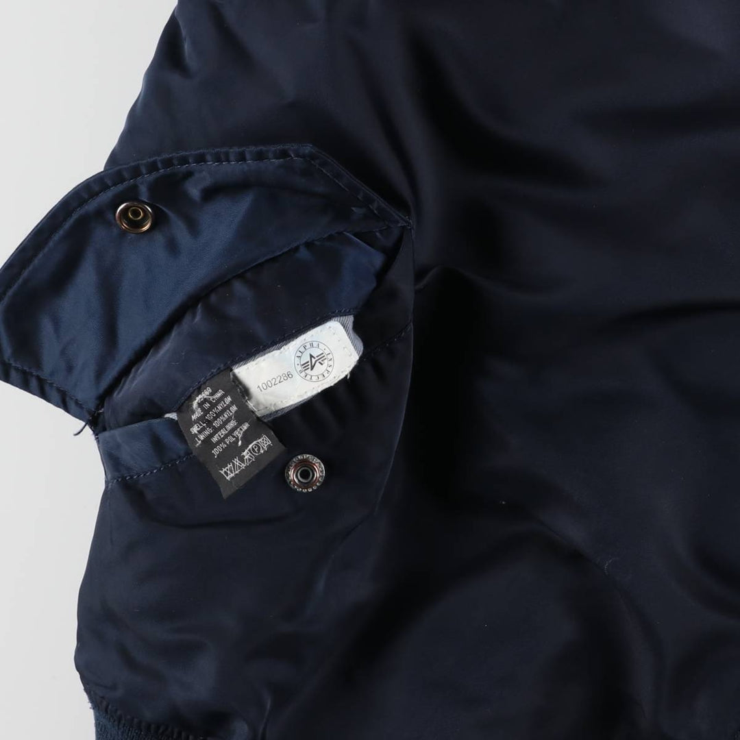 Civilian Alpha ALPHA MA-1 type military flight jacket, men's XL equivalent Nylon navy blue type Vintage Second Hand