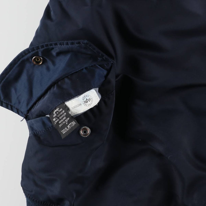 Civilian Alpha ALPHA MA-1 type military flight jacket, men's XL equivalent Nylon navy blue type Vintage Second Hand