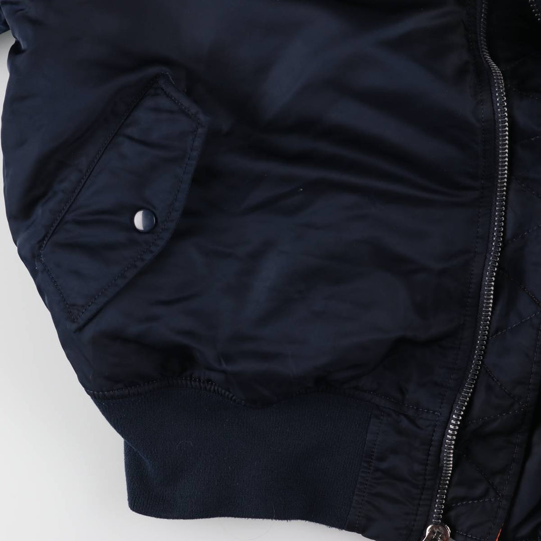 Civilian Alpha ALPHA MA-1 type military flight jacket, men's XL equivalent Nylon navy blue type Vintage Second Hand