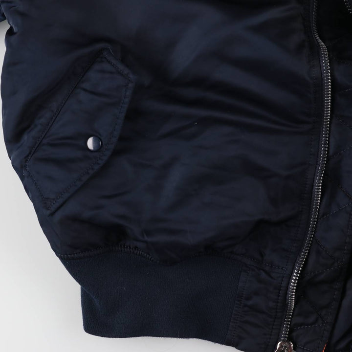 Civilian Alpha ALPHA MA-1 type military flight jacket, men's XL equivalent Nylon navy blue type Vintage Second Hand
