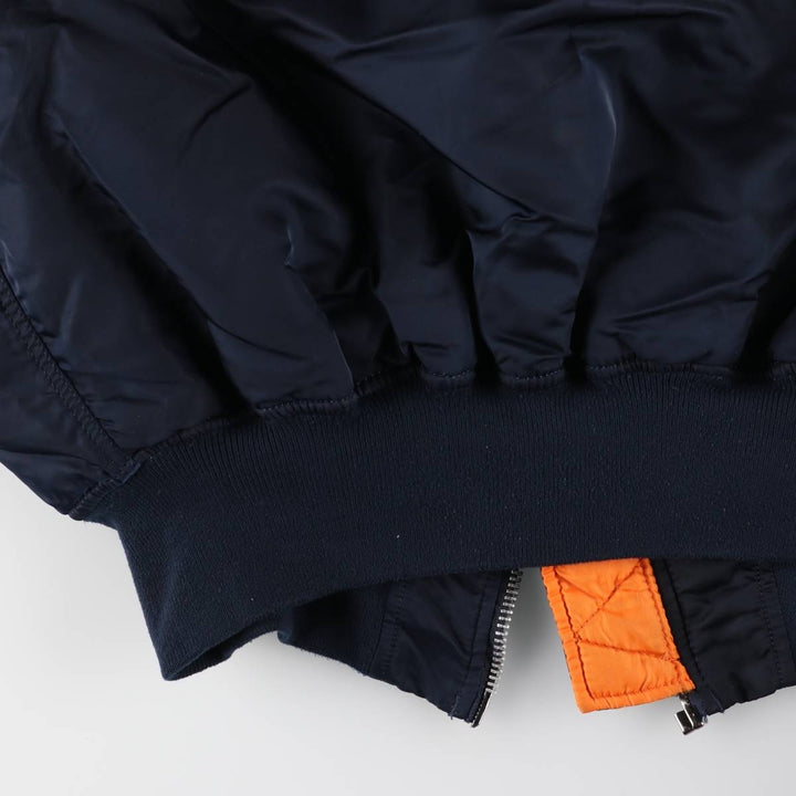 Civilian Alpha ALPHA MA-1 type military flight jacket, men's XL equivalent Nylon navy blue type Vintage Second Hand