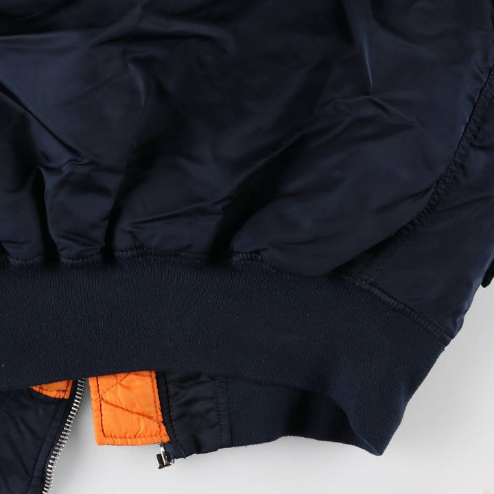 Civilian Alpha ALPHA MA-1 type military flight jacket, men's XL equivalent Nylon navy blue type Vintage Second Hand