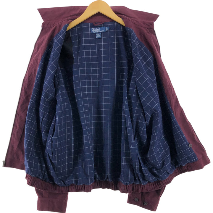 Ralph Lauren POLO by Ralph Lauren Swing Top Sports Jacket Men's L size polyester wine-red Vintage Second Hand