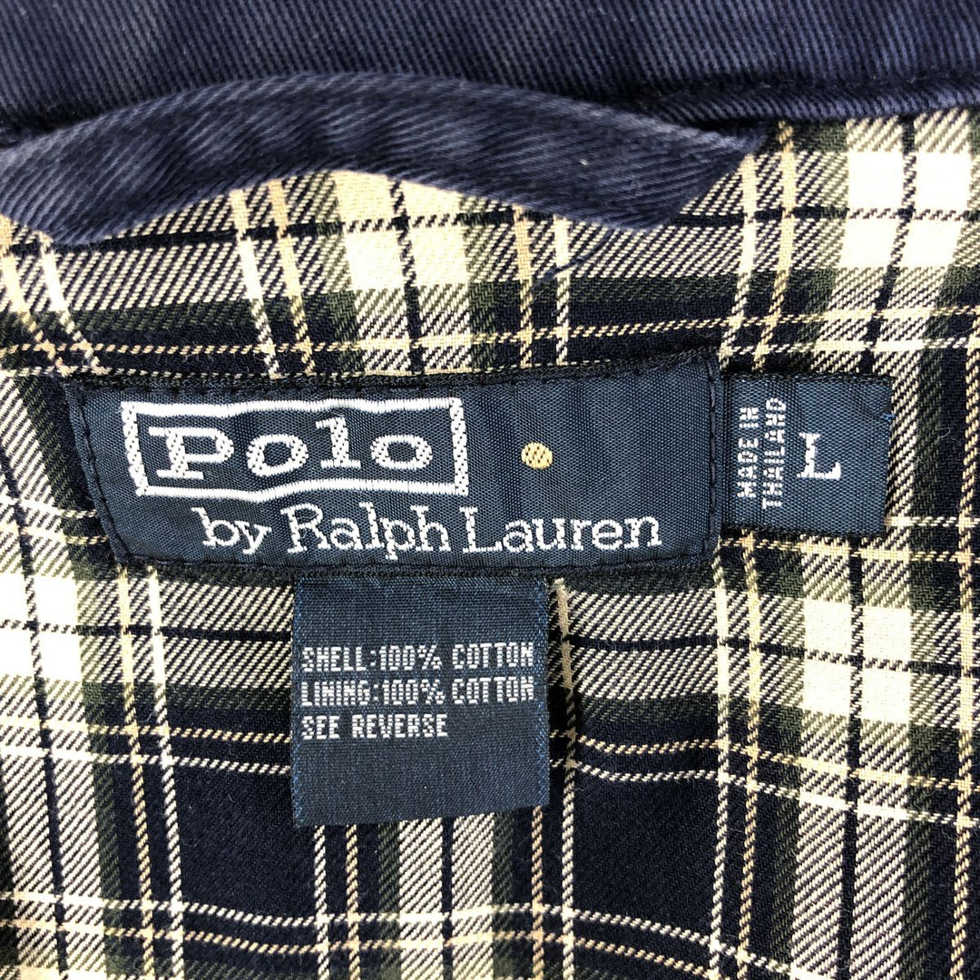 Ralph Lauren POLO by Ralph Lauren Swing Top Sports Jacket Men's L size cotton navy blue type Vintage Second Hand