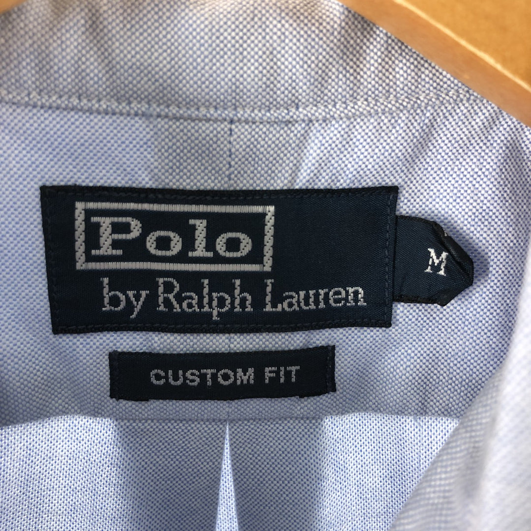 Ralph Lauren POLO by Ralph Lauren CUSTOM FIT short sleeve button down shirt, men's size M cotton Blue type light blue Vintage Second Hand