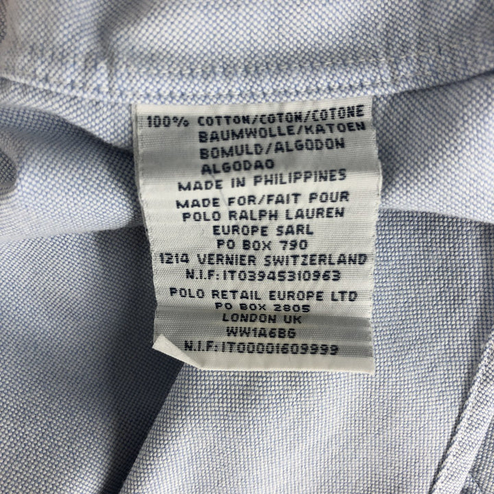 Ralph Lauren POLO by Ralph Lauren CUSTOM FIT short sleeve button down shirt, men's size M cotton Blue type light blue Vintage Second Hand