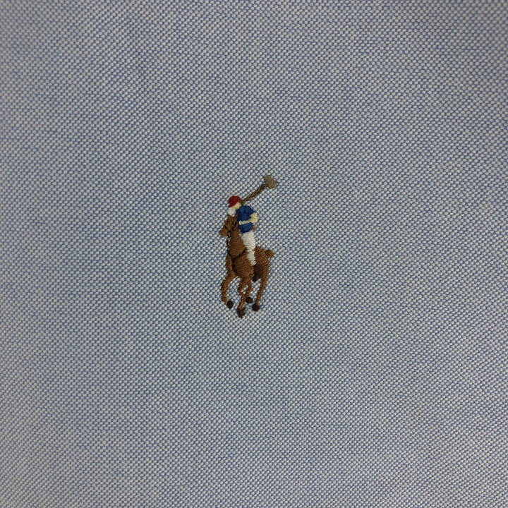 Ralph Lauren POLO by Ralph Lauren CUSTOM FIT short sleeve button down shirt, men's size M cotton Blue type light blue Vintage Second Hand