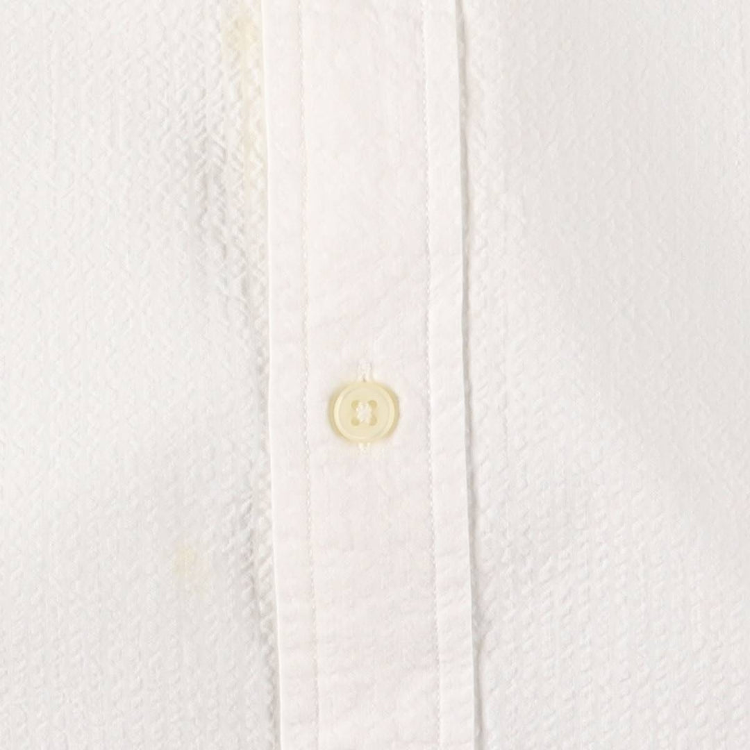 Ralph Lauren Seersucker short sleeve button down shirt, men's size L cotton white type Vintage Second Hand