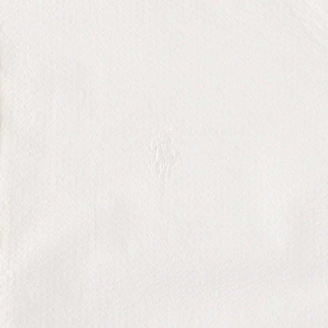 Ralph Lauren Seersucker short sleeve button down shirt, men's size L cotton white type Vintage Second Hand